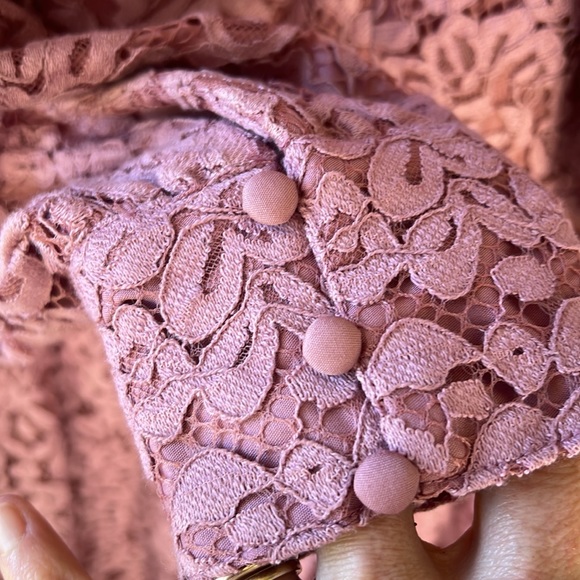 Jessakae Allover Lace Mauve Laurel Midi Dress. Size S. Long sleeve. Like New - Picture 4 of 13